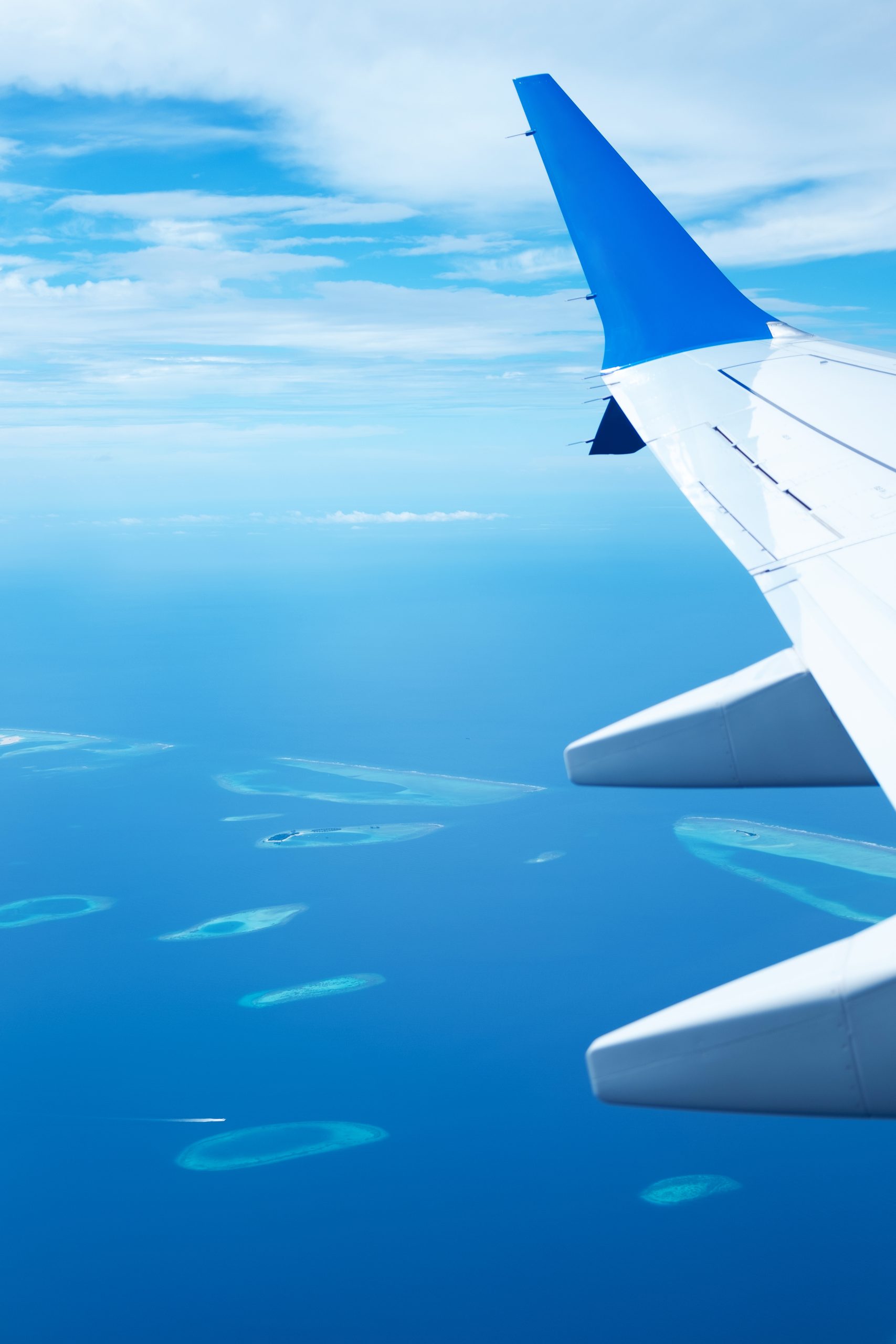 Amazing view from the plane window. Airplane